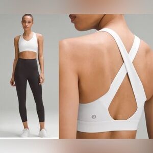 lululemon athletica White Cross-Back Sports Bra